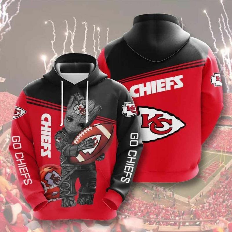Sportswearmerch Kansas City Chiefs NFL Baby Groot Personalized Hoodie For Fan