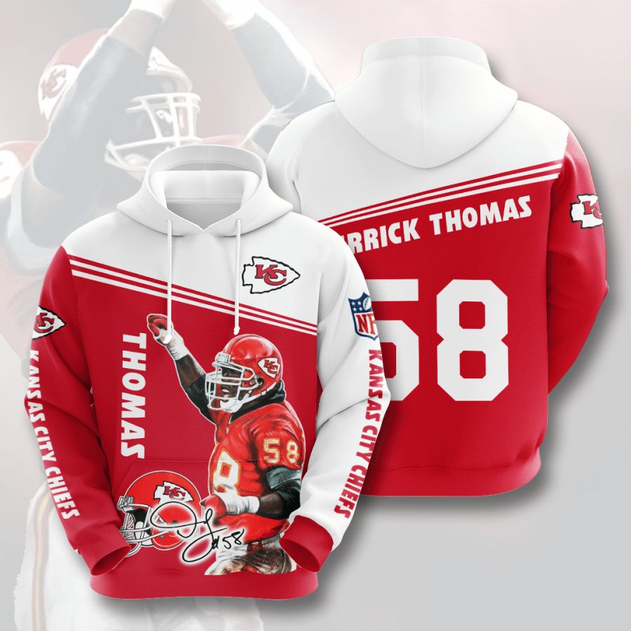 Sportswearmerch Kansas City Chiefs NFL Derrick Thomas Red White Personalized Hoodie For Fan