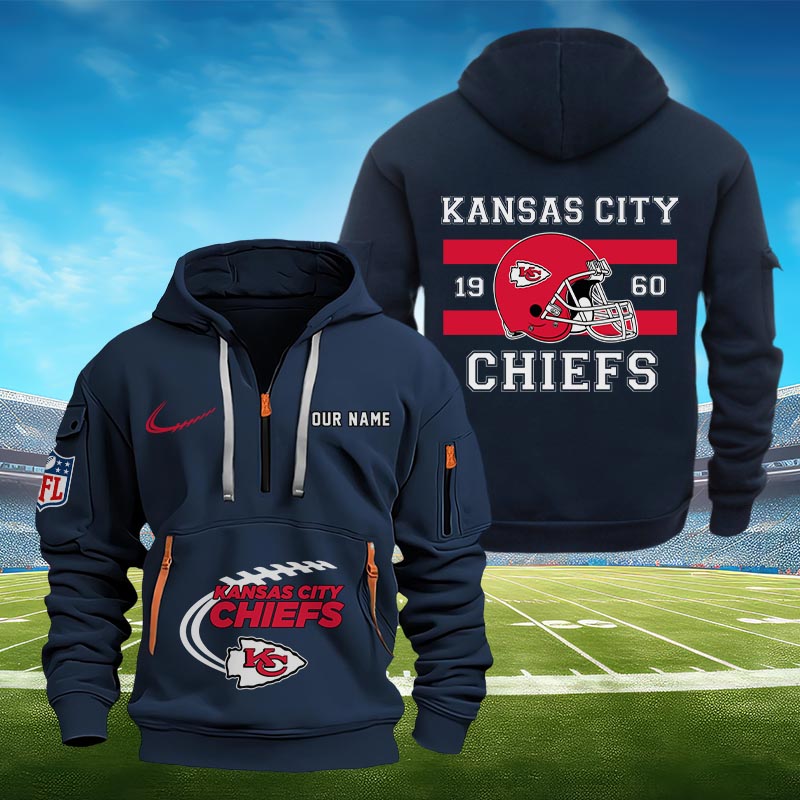 Sportswearmerch Kansas City Chiefs NFL Half Zip Hoodie Personalized For Fan