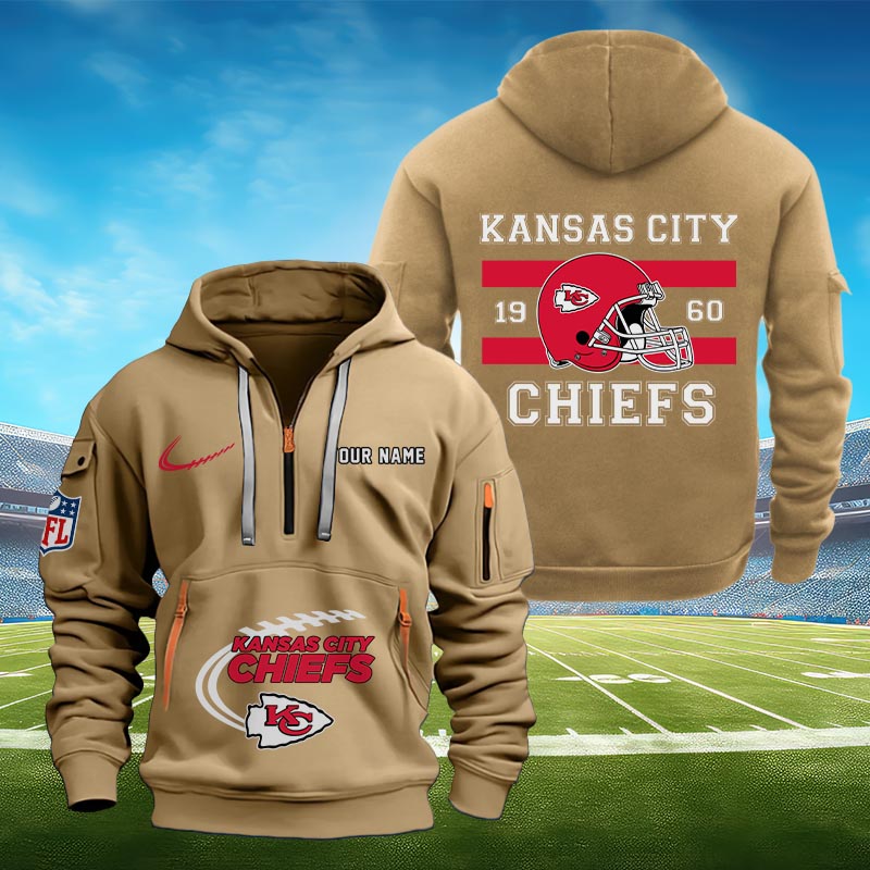 Sportswearmerch Kansas City Chiefs NFL Half Zip Hoodie Personalized For Fan