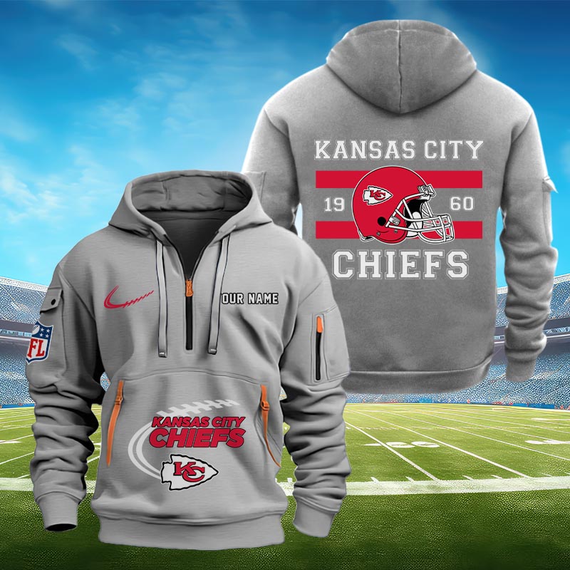 Sportswearmerch Kansas City Chiefs NFL Half Zip Hoodie Personalized For Fan