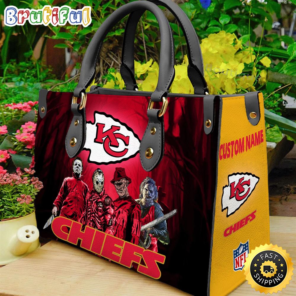 Sportswearmerch Kansas City Chiefs NFL Halloween Leather Handbag For Fan