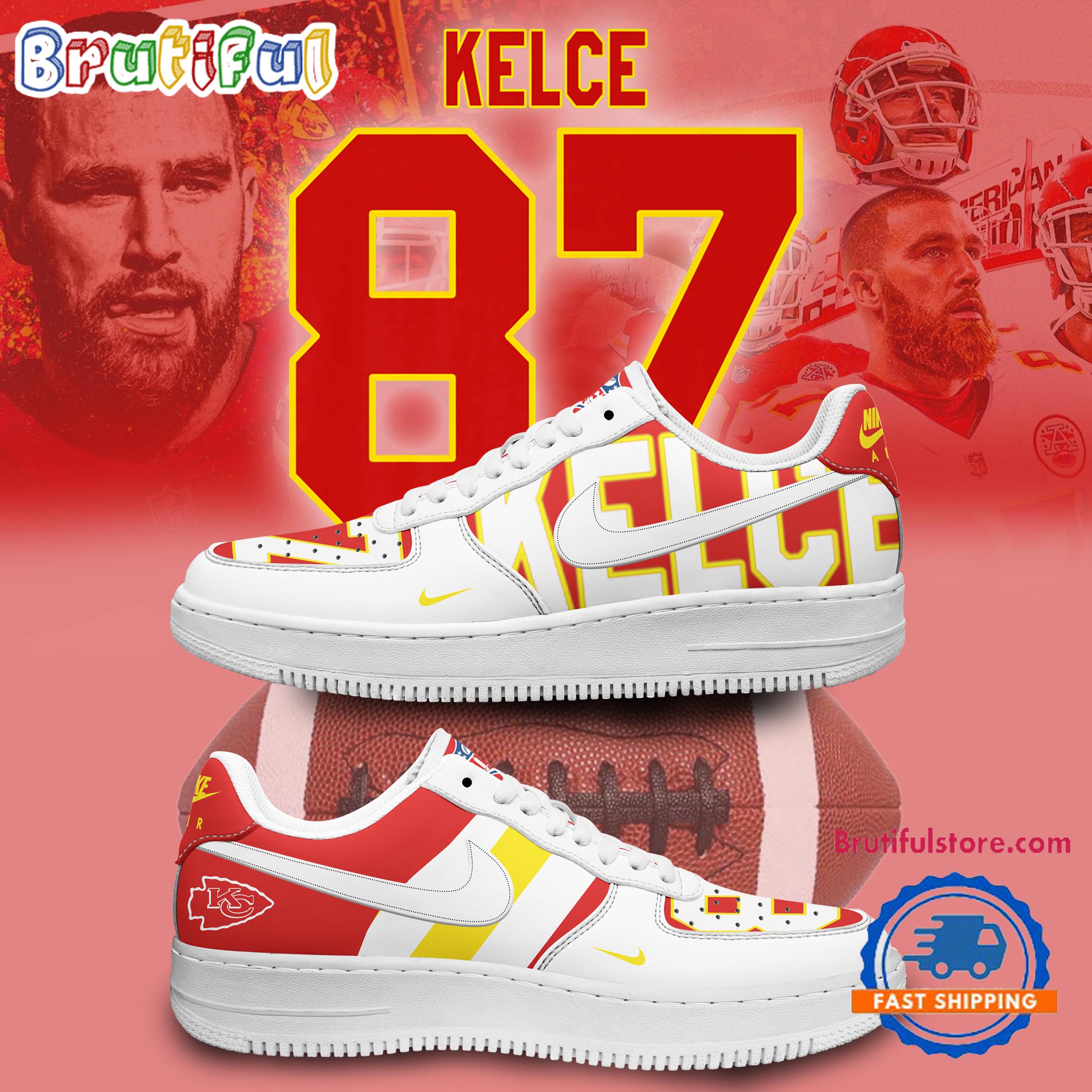 Sportswearmerch Kansas City Chiefs NFL Kelce 87 Air Low-Top Shoes For Men And Women