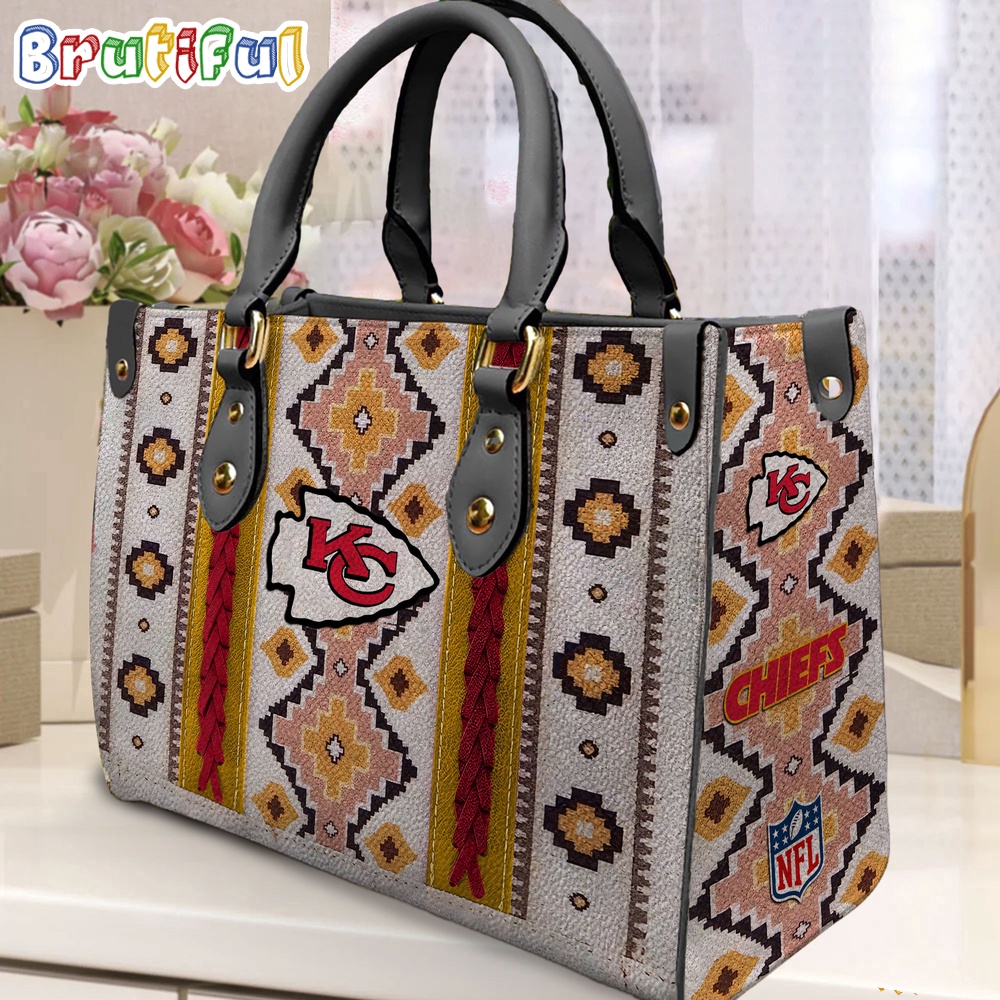 Sportswearmerch Kansas City Chiefs NFL Native American Pattern Leather Bag For Fan