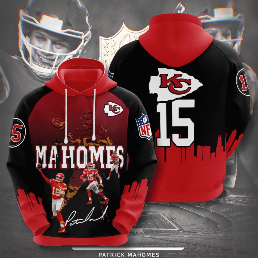 Sportswearmerch Kansas City Chiefs NFL Patrick Mahomes II Red Black Personalized Hoodie For Fan