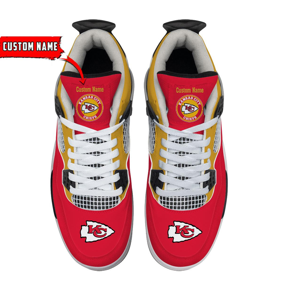 Sportswearmerch Kansas City Chiefs NFL Personalized Air Jordan 4 SnAJ4 Sneakers Shoes For Men And Women