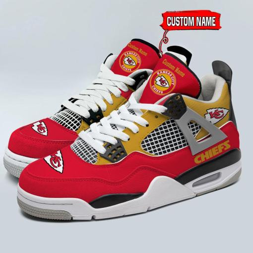 Sportswearmerch Kansas City Chiefs NFL Personalized Air Jordan 4 SnAJ4 Sneakers Shoes For Men And Women