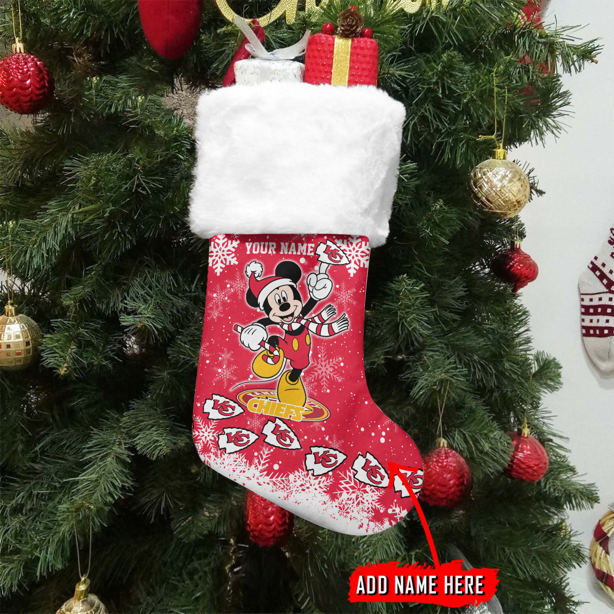 Sportswearmerch Kansas City Chiefs NFL Personalized Christmas Socks For Fan