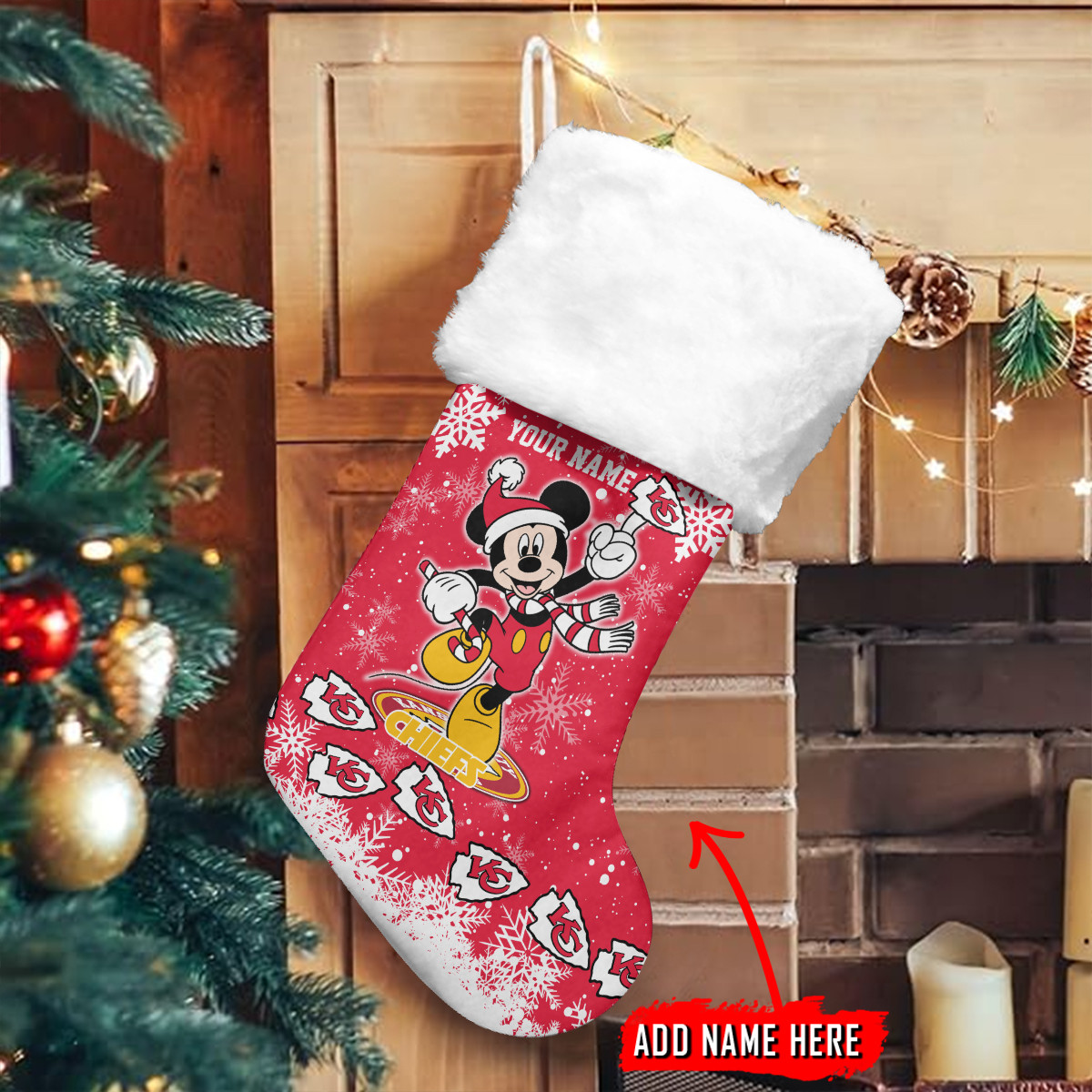 Sportswearmerch Kansas City Chiefs NFL Personalized Christmas Socks For Fan