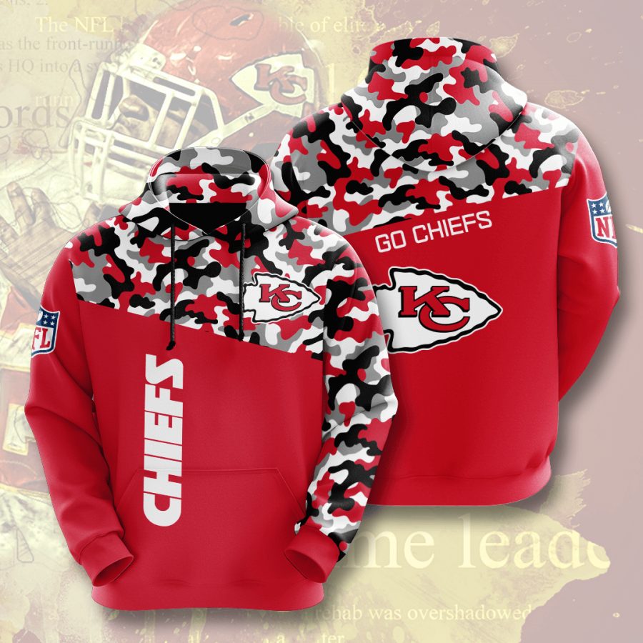 Sportswearmerch Kansas City Chiefs NFL Red Black Camo Personalized Hoodie For Fan