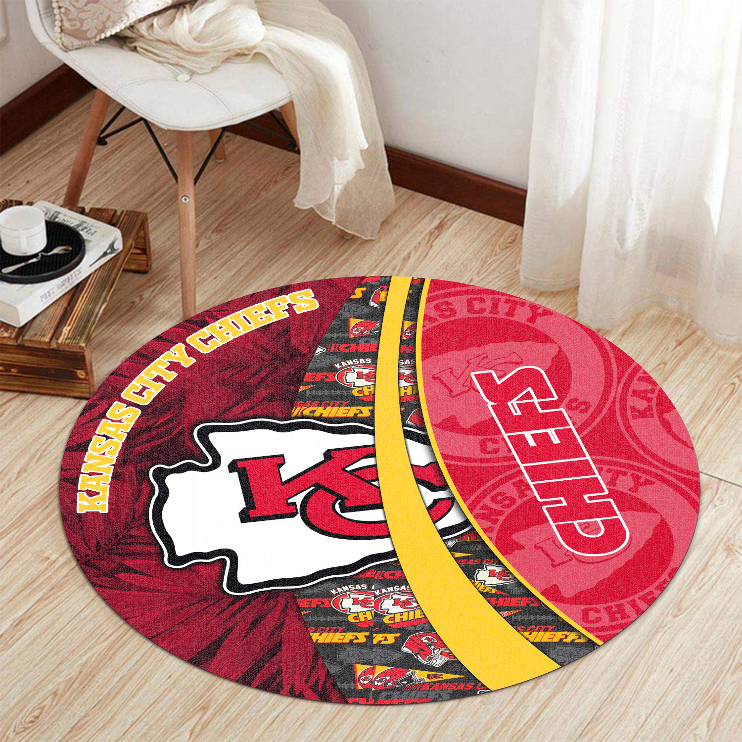 Sportswearmerch Kansas City Chiefs NFL Round Rug For Fan