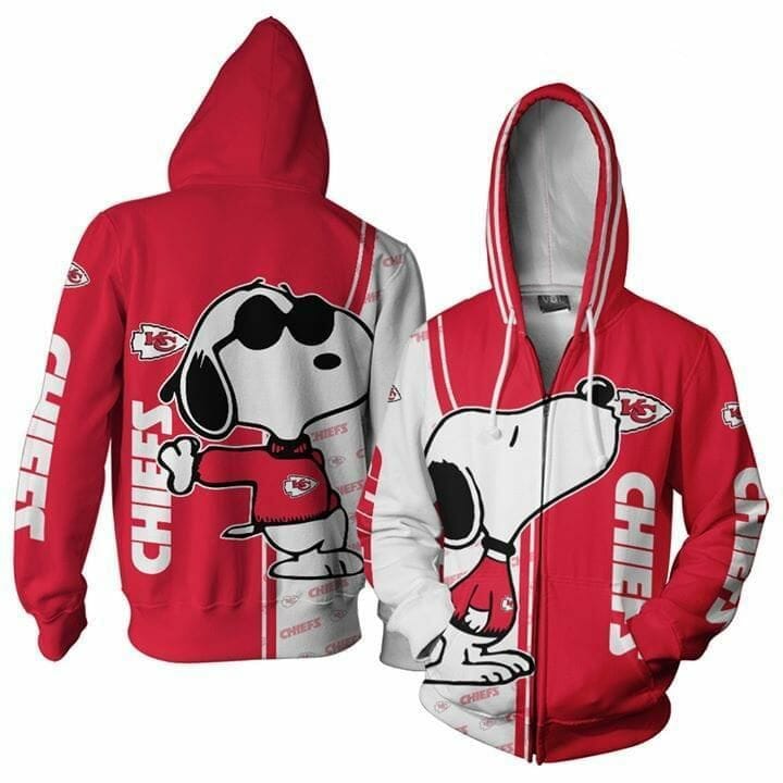 Sportswearmerch Kansas City Chiefs NFL Snoopy Zip Up Hoodie Personalized Hoodie For Fan