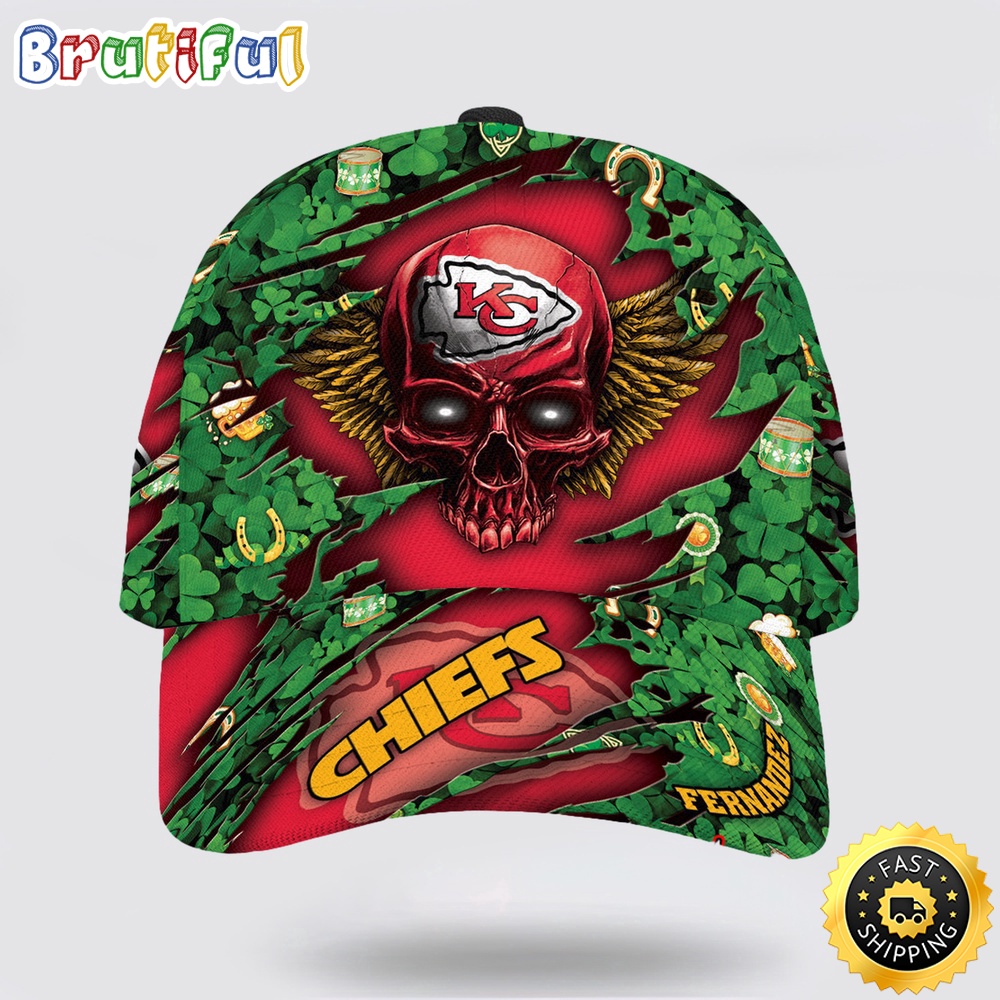 Sportswearmerch Kansas City Chiefs NFL St Patrick Day Skull Classic Cap For Fan