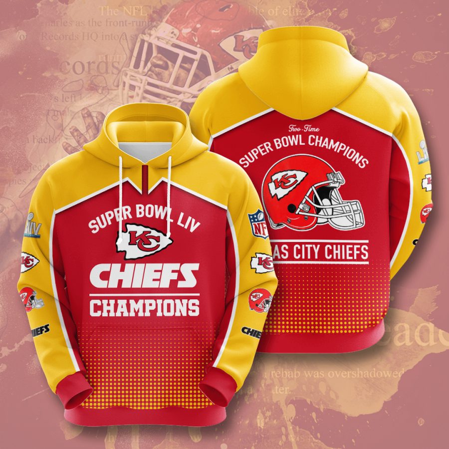 Sportswearmerch Kansas City Chiefs NFL Super Bowl Champions Red Gold Personalized Hoodie For Fan