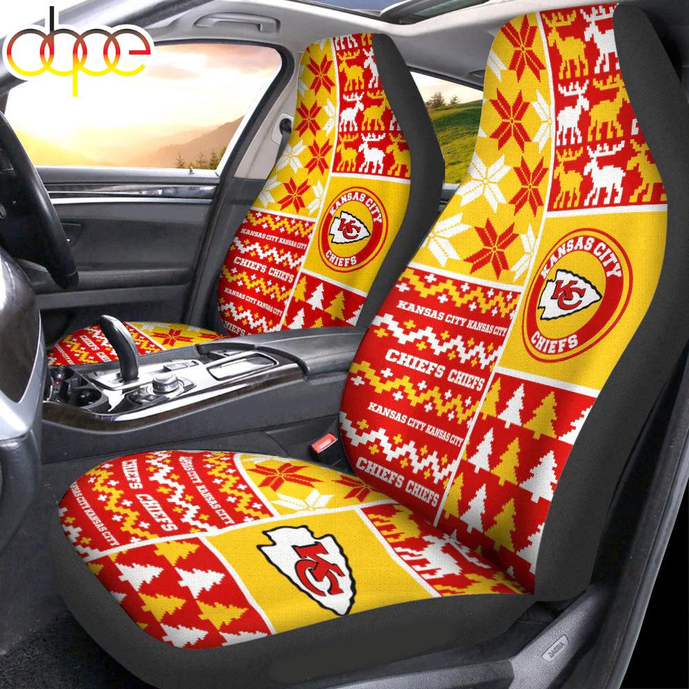 Sportswearmerch Kansas City Chiefs NFL Ugly Christmas Car Seat Covers For Fan