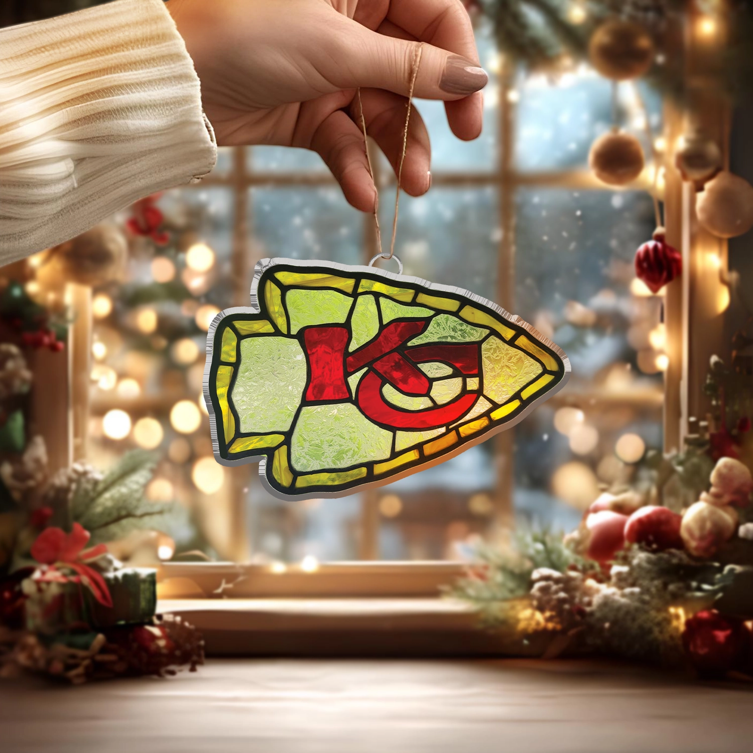Sportswearmerch Kansas City Chiefs NFL x Christmas Acrylic Ornament Gift For Fans