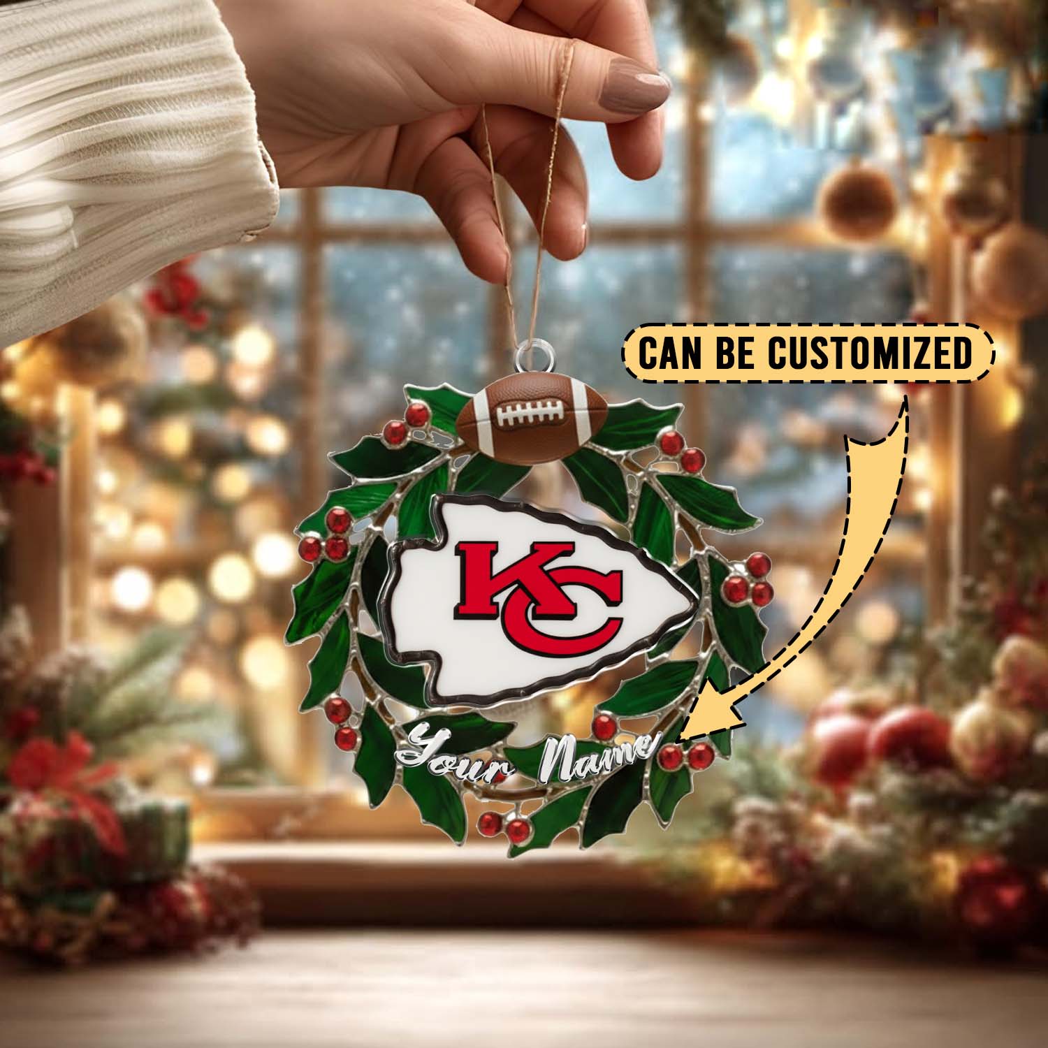 Sportswearmerch Kansas City Chiefs NFL x Christmas Acrylic Ornament Gift For Fans