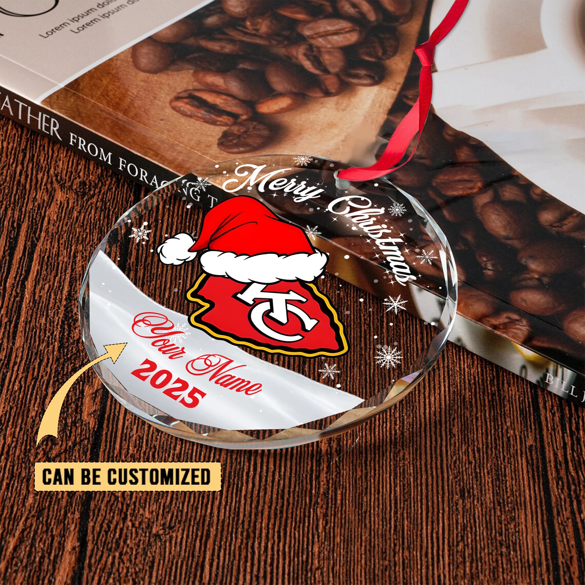 Sportswearmerch Kansas City Chiefs NFL x Christmas Glass Ornament Gift For Fan