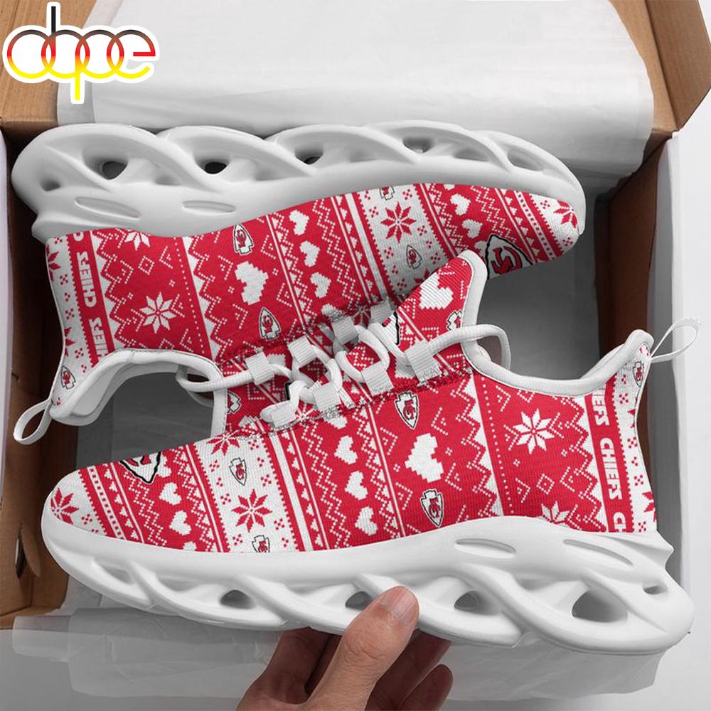 Sportswearmerch Kansas City Chiefs NFL X-max Patterns Christmas Max Soul Shoes Sneakers For Men And Women
