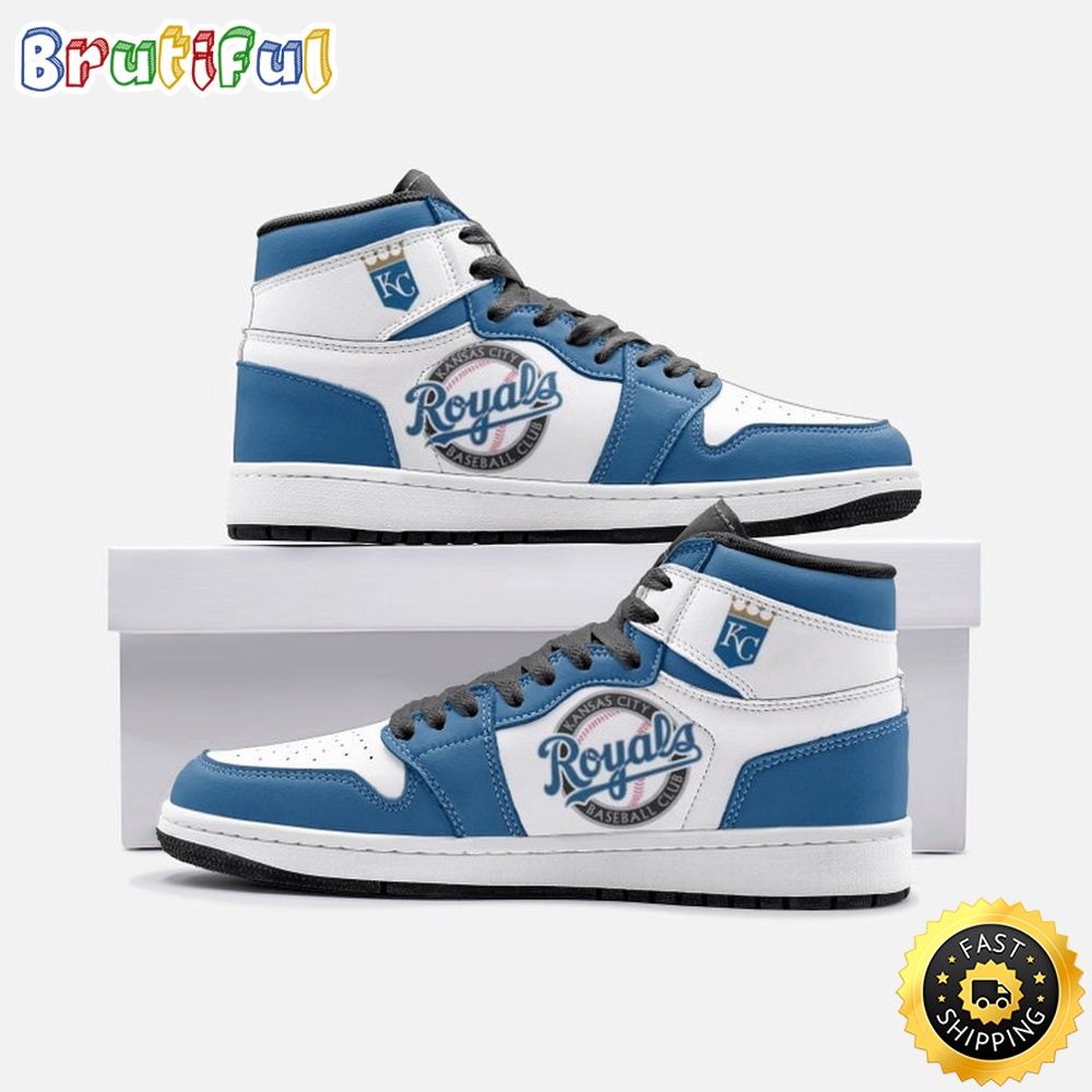 Sportswearmerch Kansas City Royals MLB AJ1 High Sneakers Shoes For Men And Women