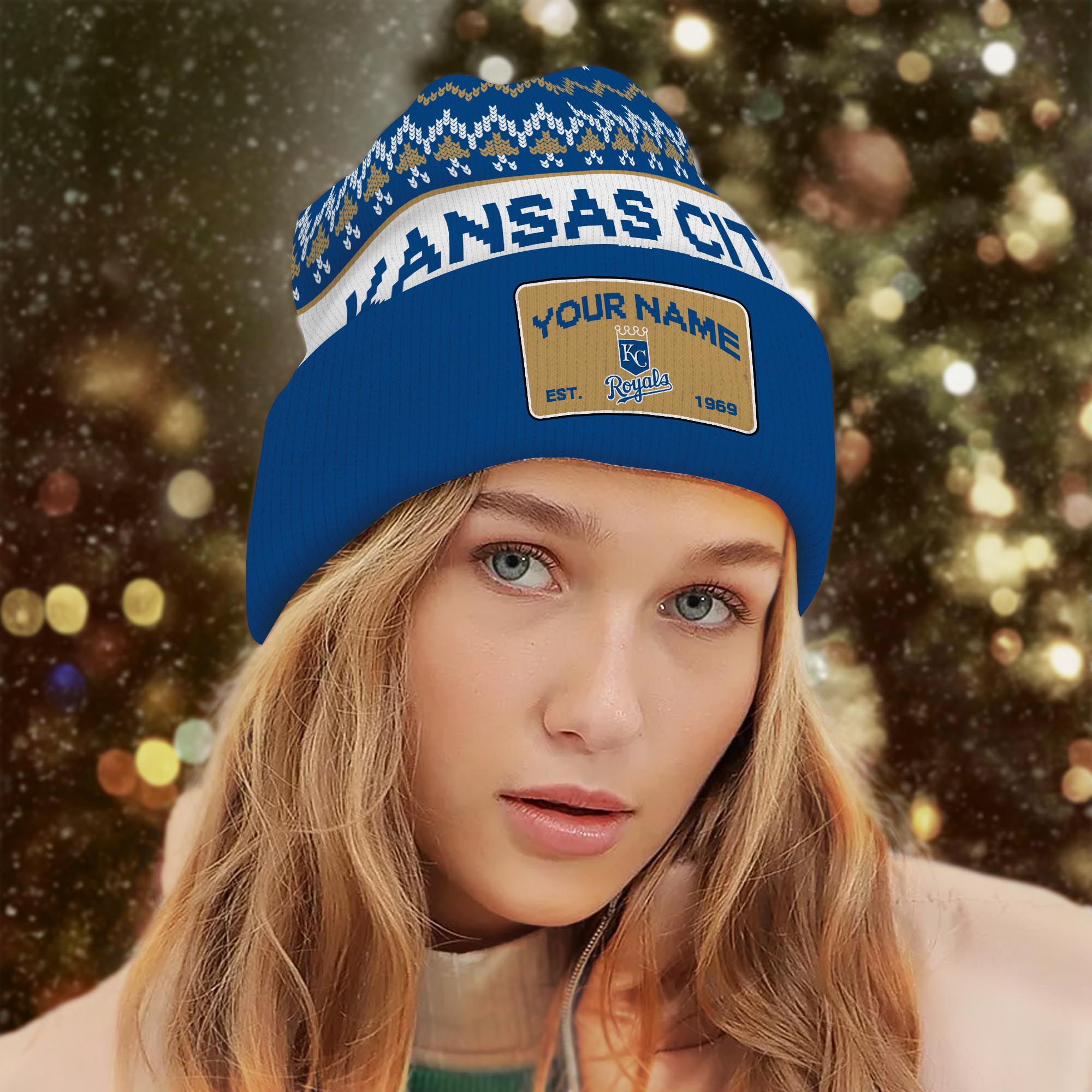 Sportswearmerch Kansas City Royals MLB Christmas Beanie Hat For Fan