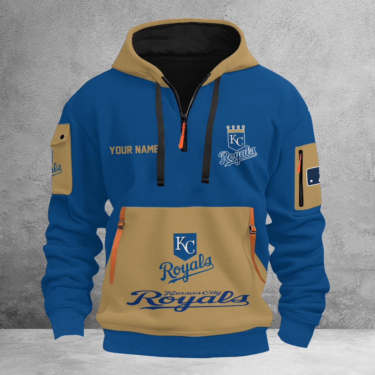 Sportswearmerch Kansas City Royals MLB Half Zip Hoodie Personalized For Fan