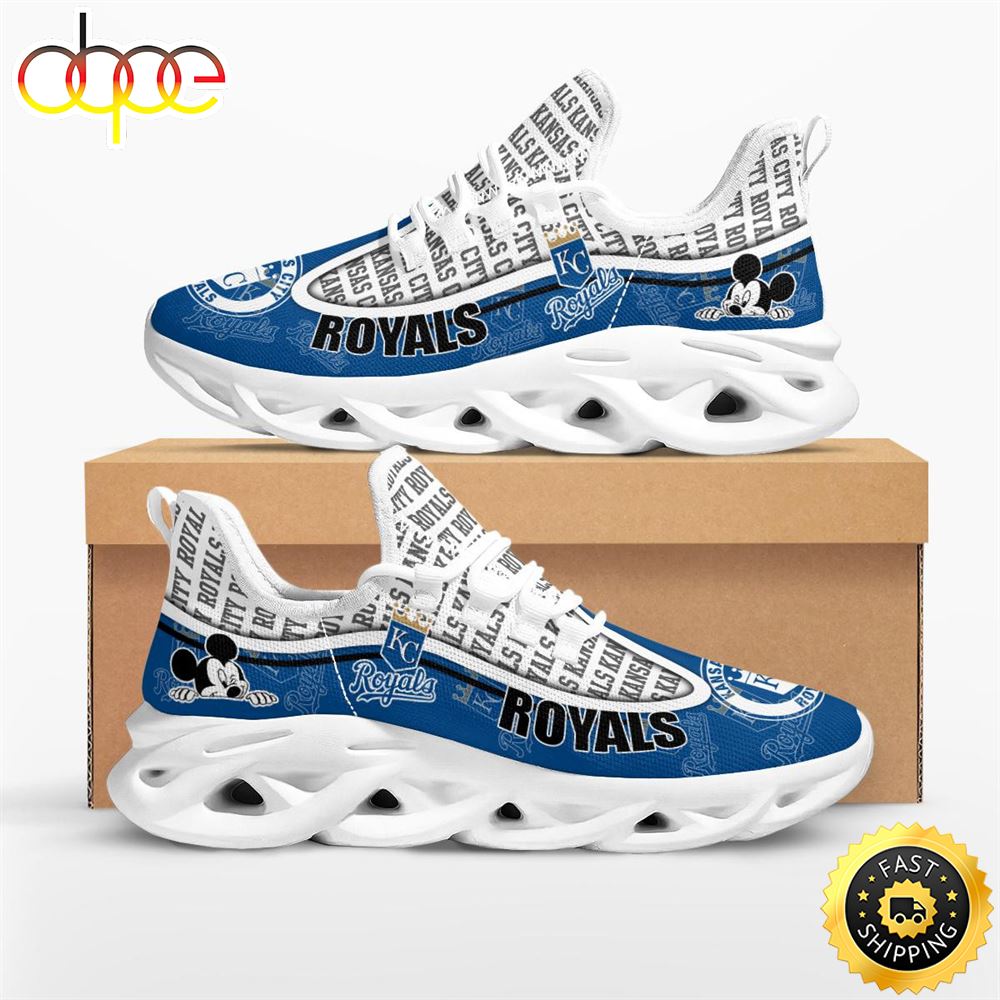 Sportswearmerch Kansas City Royals MLB Mickey Mouse Max Soul Shoes Sneakers For Men And Women
