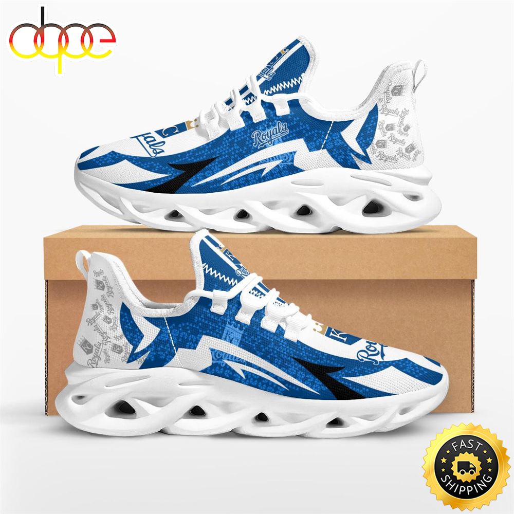 Sportswearmerch Kansas City Royals MLB Symbol Geometric Pattern Max Soul Shoes Sneakers For Men And Women