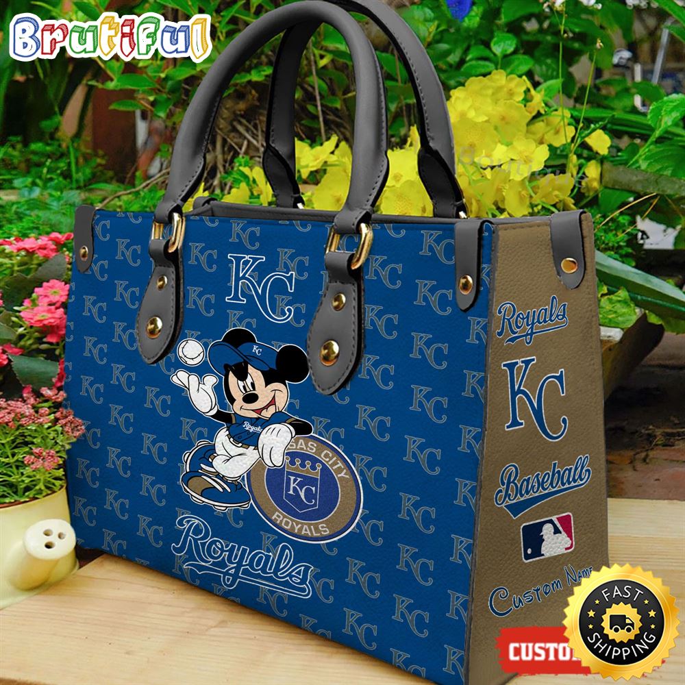 Sportswearmerch Kansas City Royals MLB x Mickey Leather Handbag For Fan