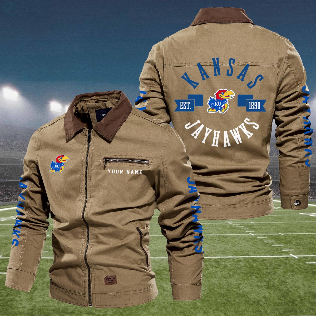 Sportswearmerch Kansas Jayhawks NCAA Lapel Jacket For Fan