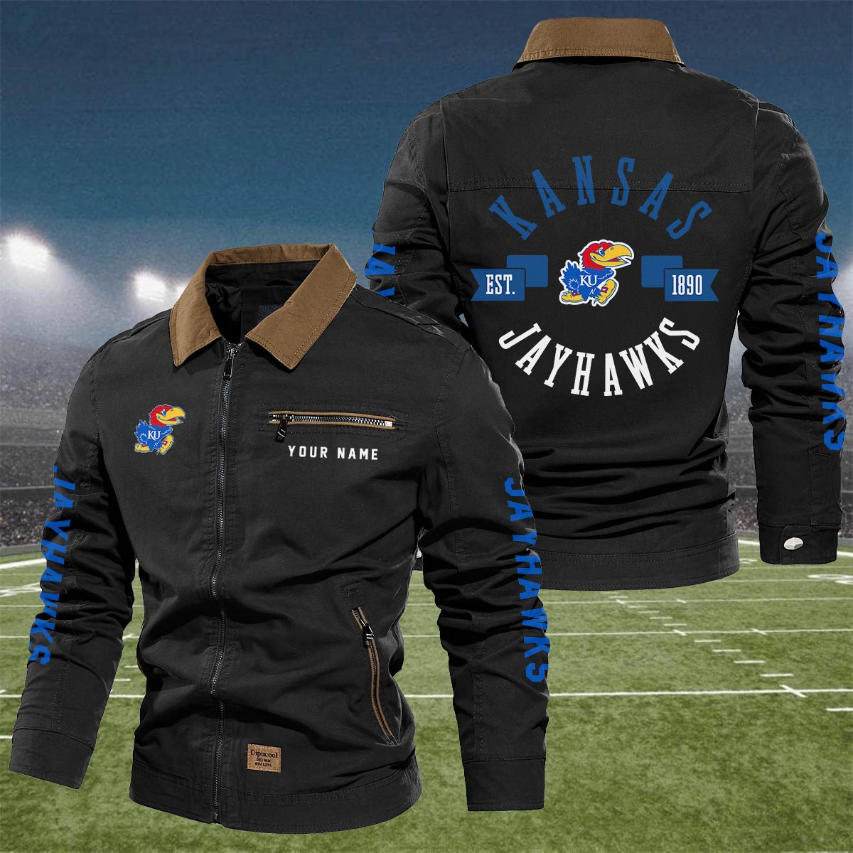Sportswearmerch Kansas Jayhawks NCAA Lapel Jacket For Fan