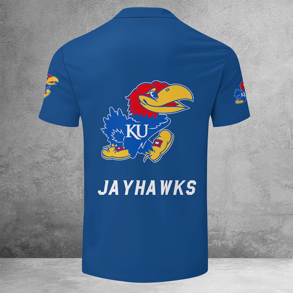 Sportswearmerch Kansas Jayhawks NCAA Lapel Zip Polo Shirt For Fan