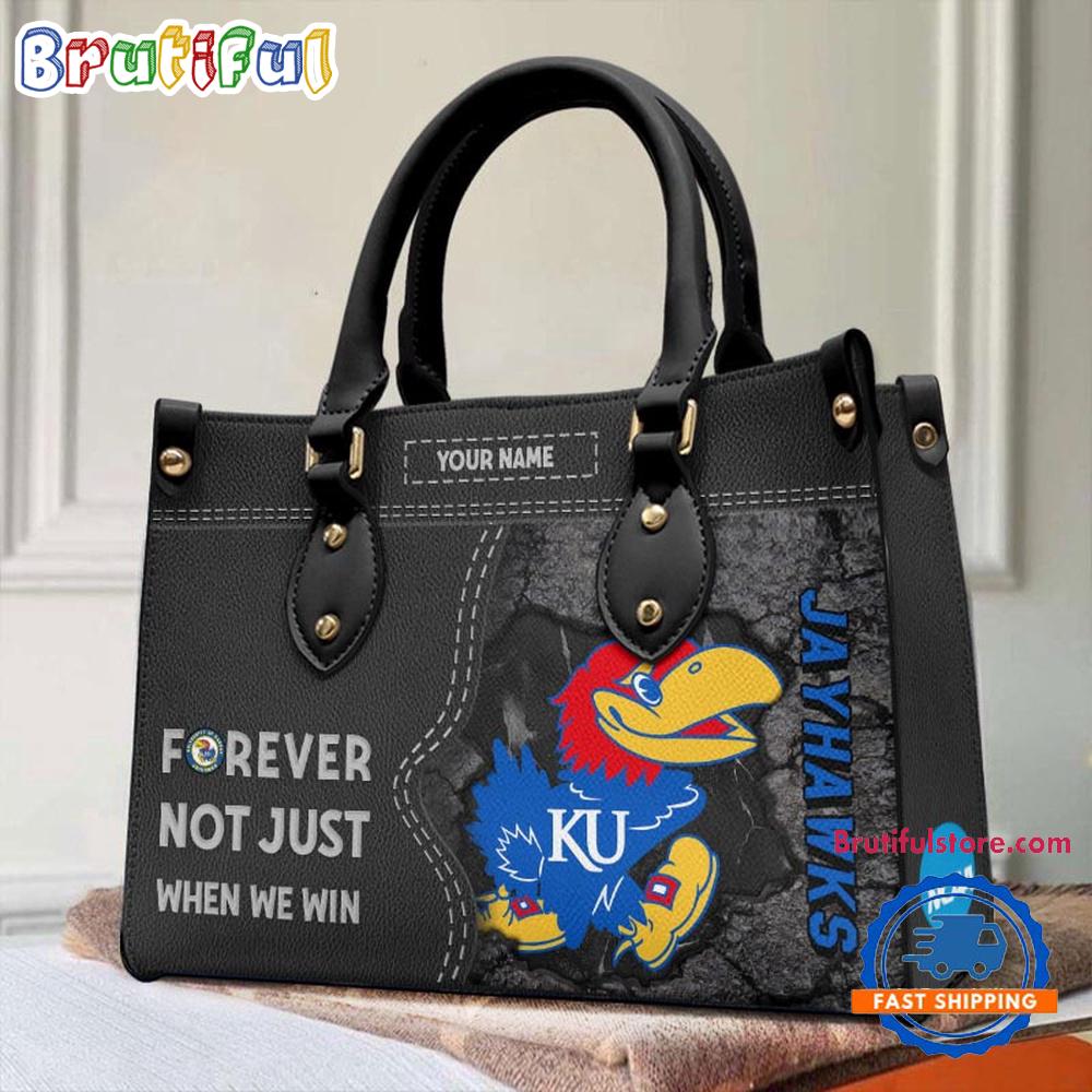 Sportswearmerch Kansas Jayhawks NCAA Leather Hand Bag For Fan