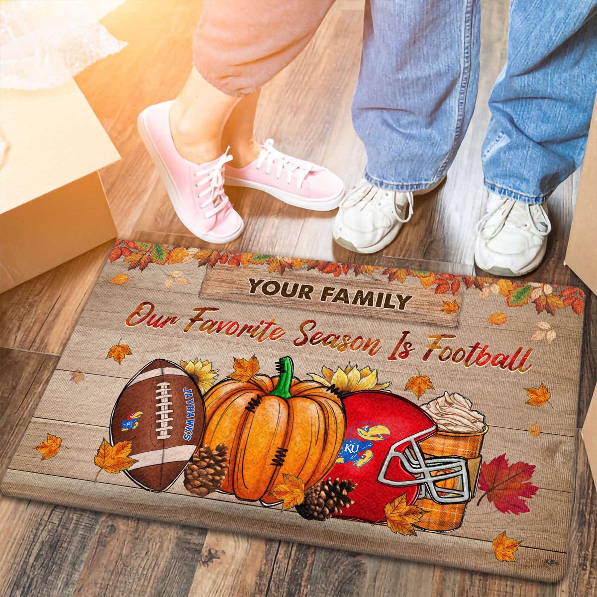 Sportswearmerch Kansas Jayhawks NCAA Our Favorite Season is Football Doormat For Fan