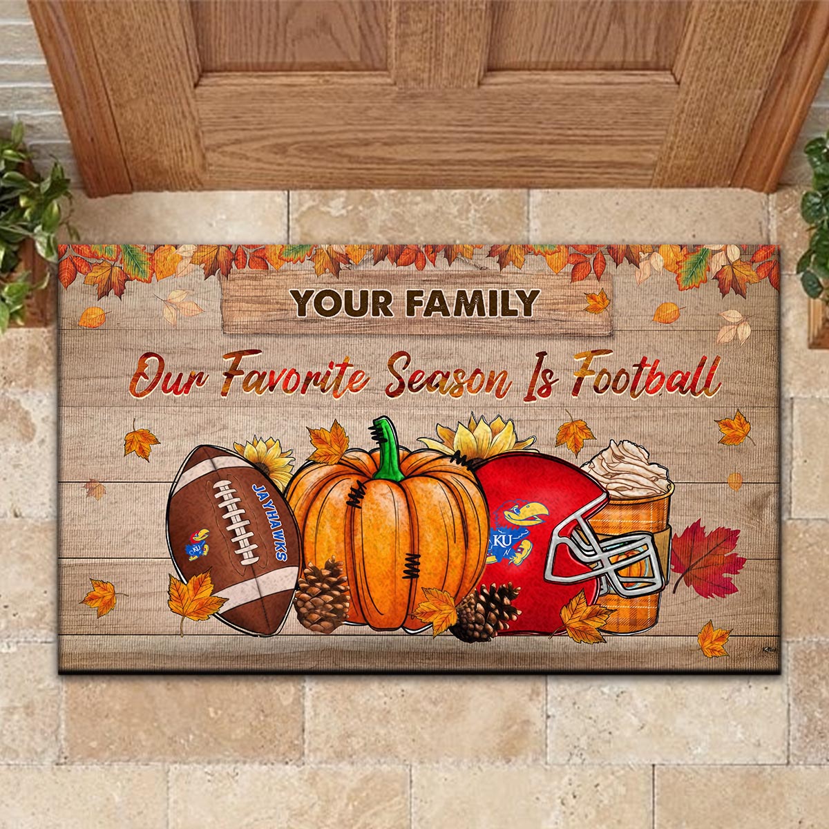 Sportswearmerch Kansas Jayhawks NCAA Our Favorite Season is Football Doormat For Fan