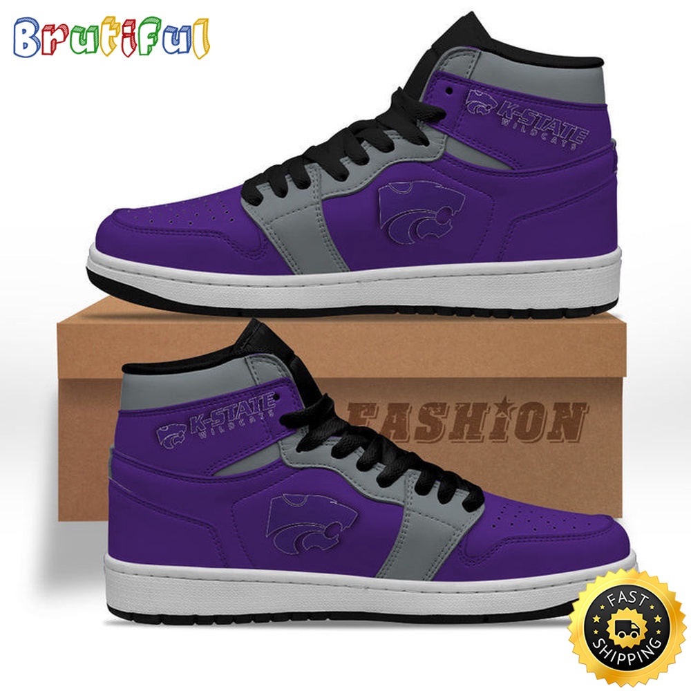 Sportswearmerch Kansas State Wildcats NCAA AJ1 High Sneakers Shoes For Men And Women