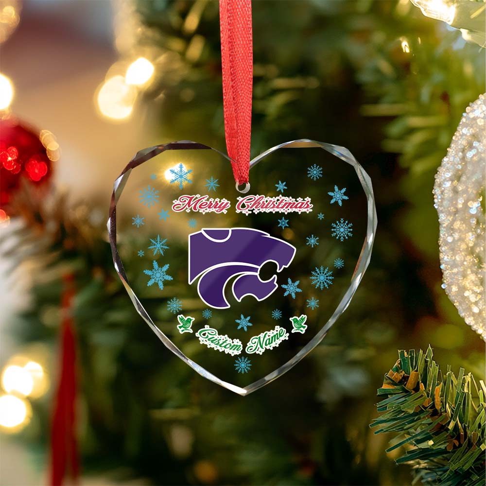 Sportswearmerch Kansas State Wildcats NCAA x Christmas Glass Ornament Gift For Fans