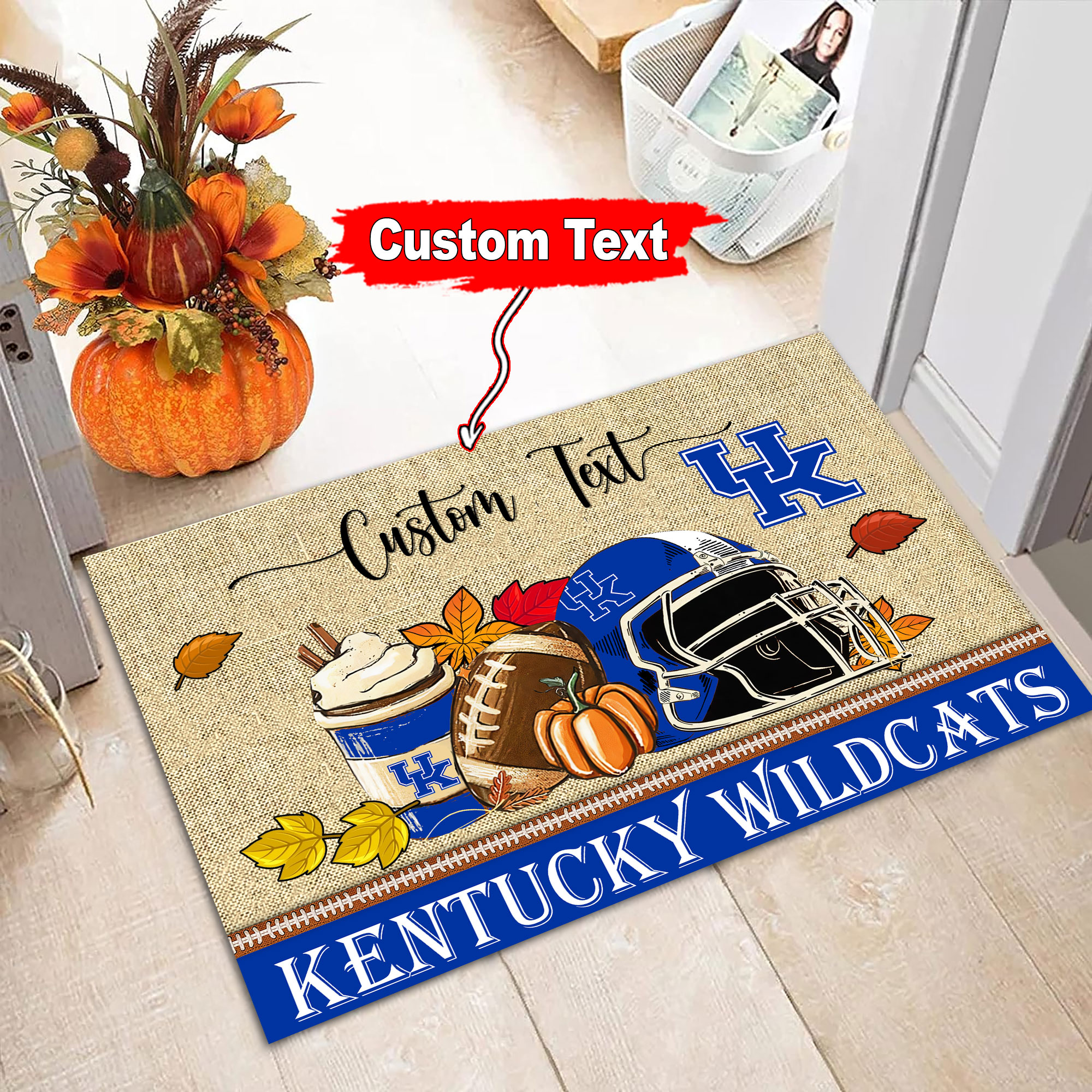Sportswearmerch Kentucky Wildcats NCAA Fall Football Custom Doormat For Fan