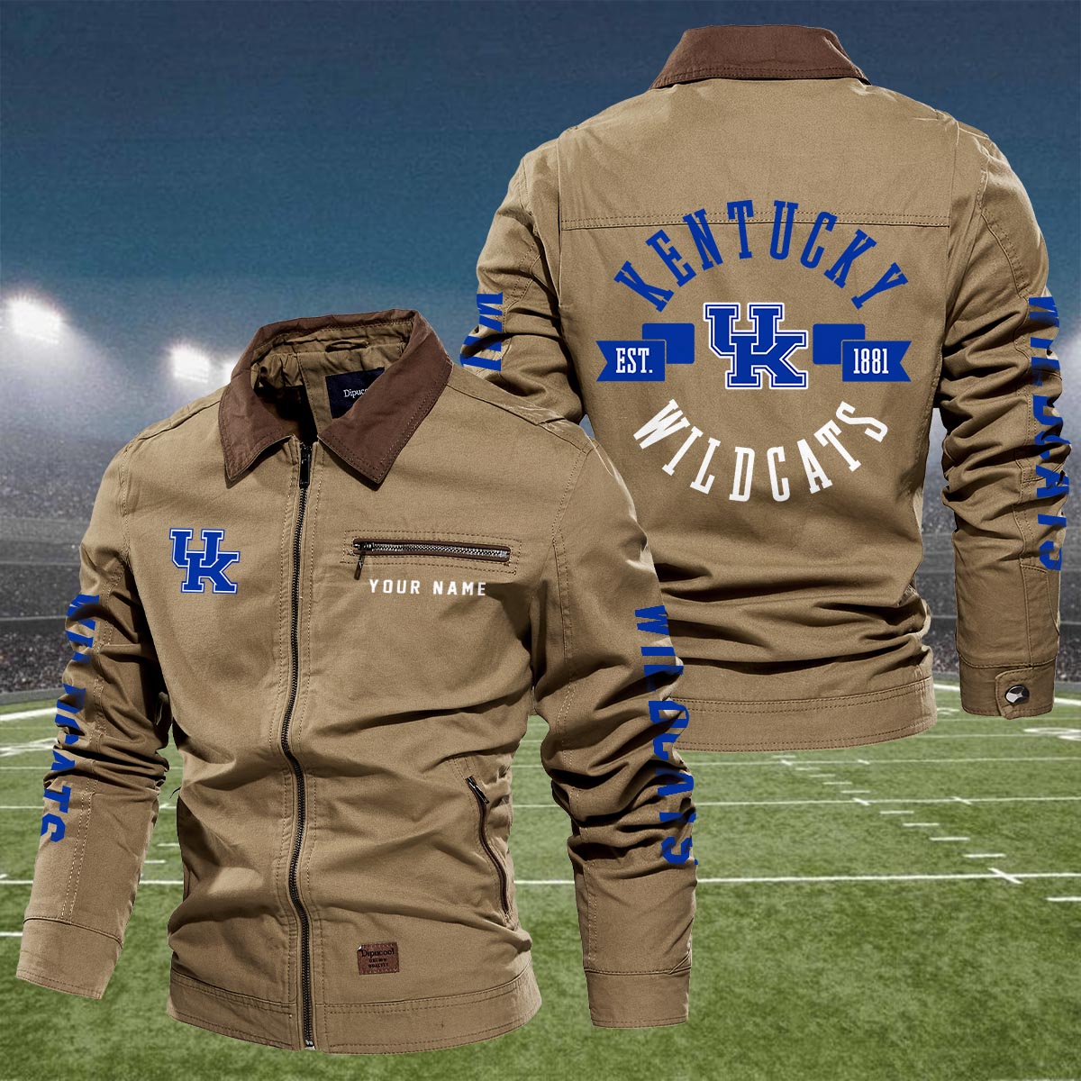Sportswearmerch Kentucky Wildcats NCAA Lapel Jacket For Fan