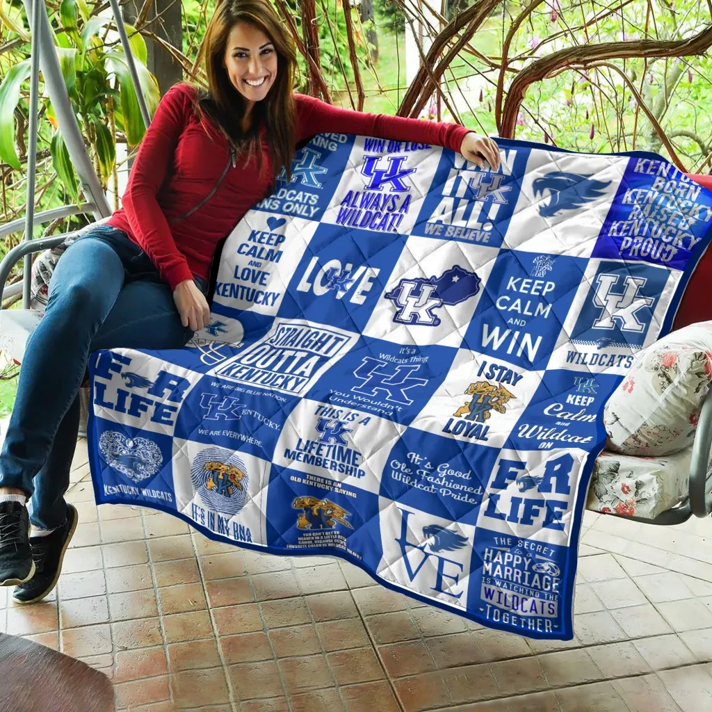 Sportswearmerch Kentucky Wildcats NCAA Quilt Blanket For Fan
