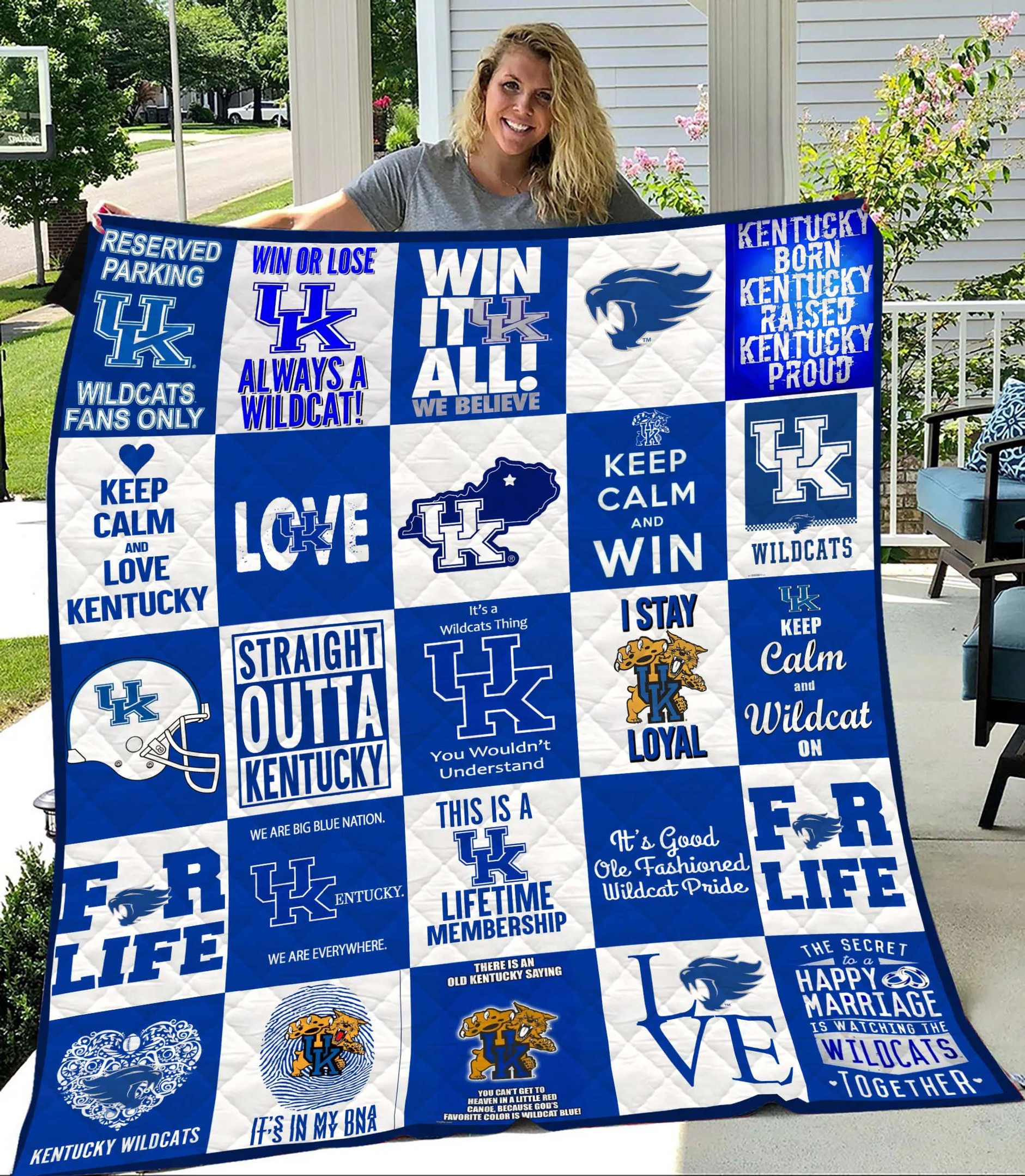 Sportswearmerch Kentucky Wildcats NCAA Quilt Blanket For Fan