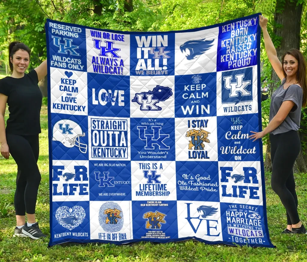 Sportswearmerch Kentucky Wildcats NCAA Quilt Blanket For Fan