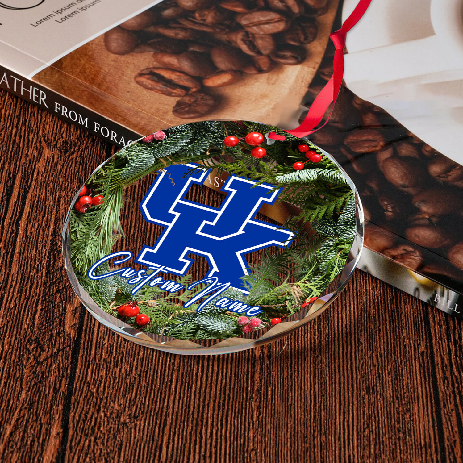 Sportswearmerch Kentucky Wildcats NCAA x Christmas Glass Ornament Gift For Fans