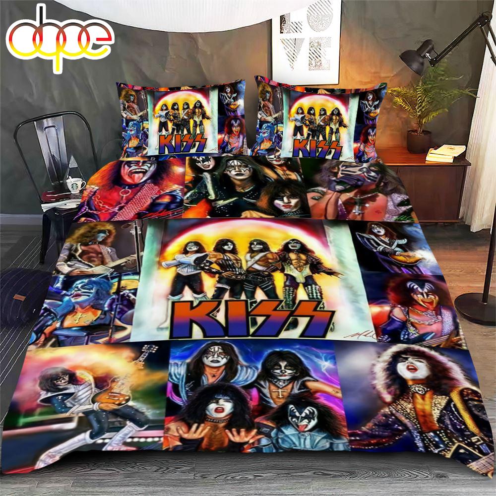 Sportswearmerch Kiss Rock Band Music 3D Printed Bedding Set For Fan