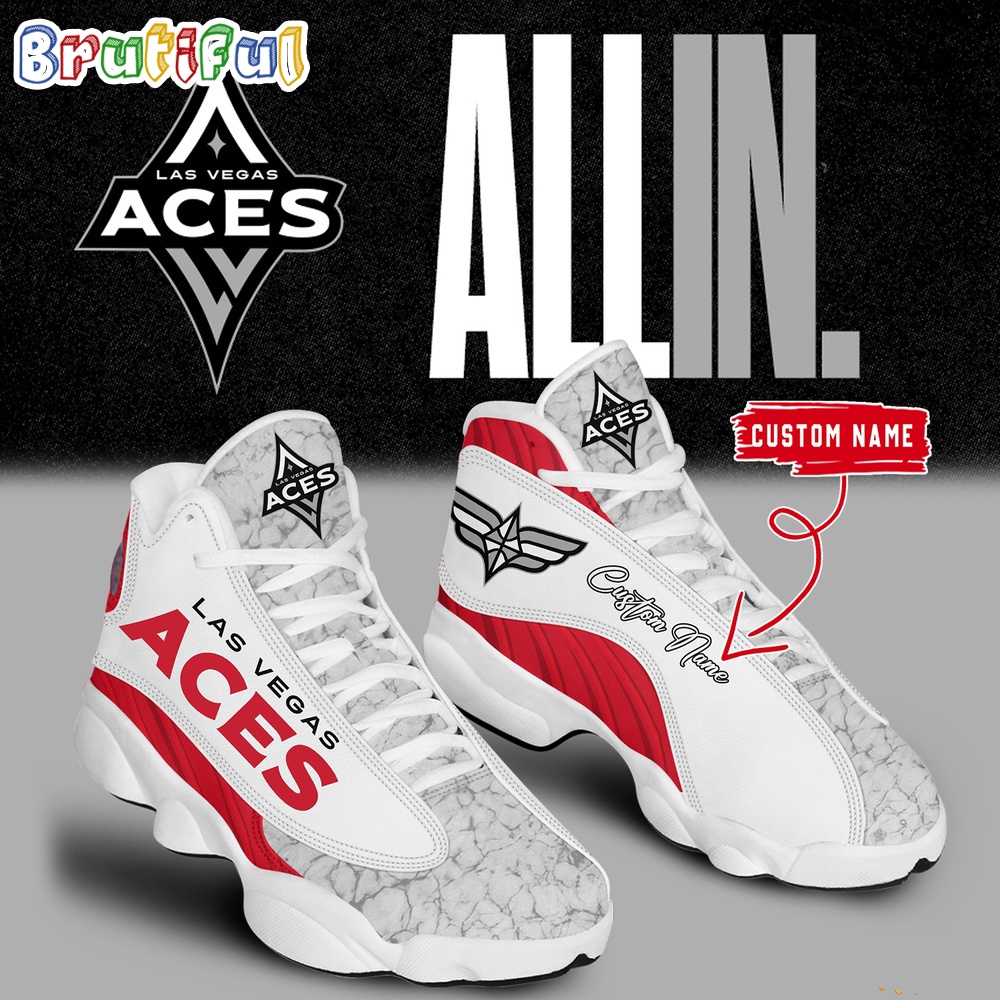 Sportswearmerch Las Vegas Aces WNBA AJ13 Sneakers Shoes For Men And Women