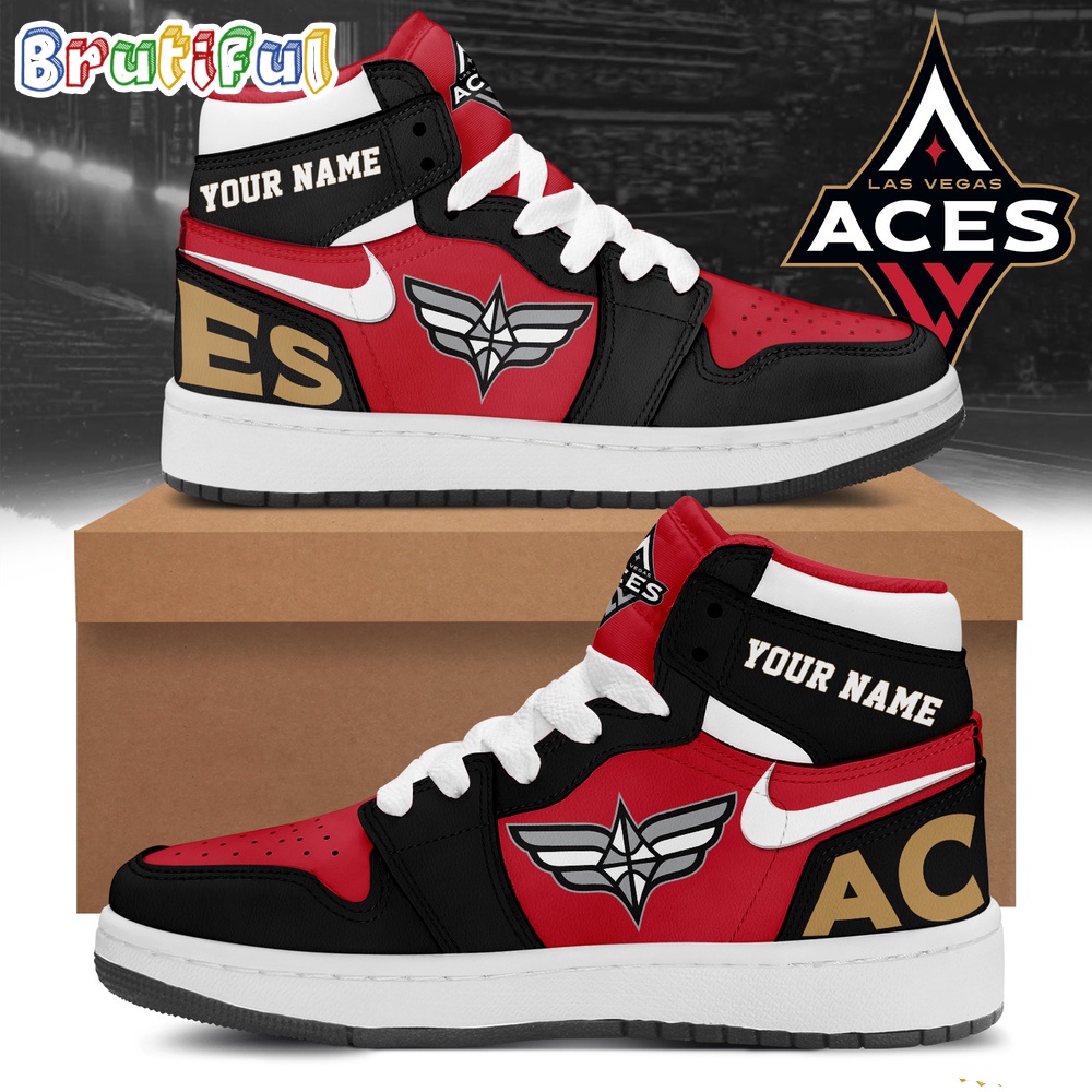 Sportswearmerch Las Vegas Aces WNBA Basketball Team AJ1 High Sneakers Shoes For Men And Women