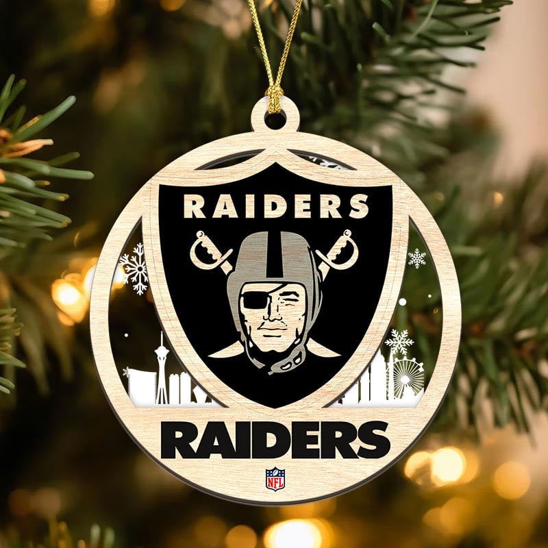 Sportswearmerch Las Vegas Raiders NFL Acrylic Mix Wooden Ornament Gift For Fans