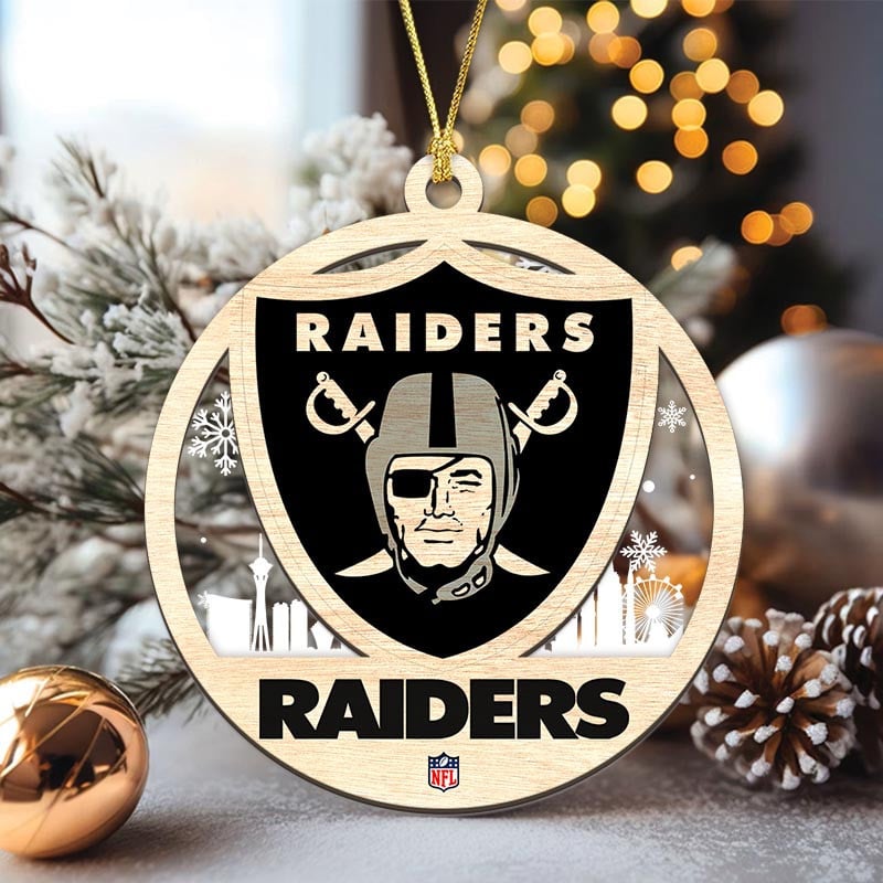 Sportswearmerch Las Vegas Raiders NFL Acrylic Mix Wooden Ornament Gift For Fans