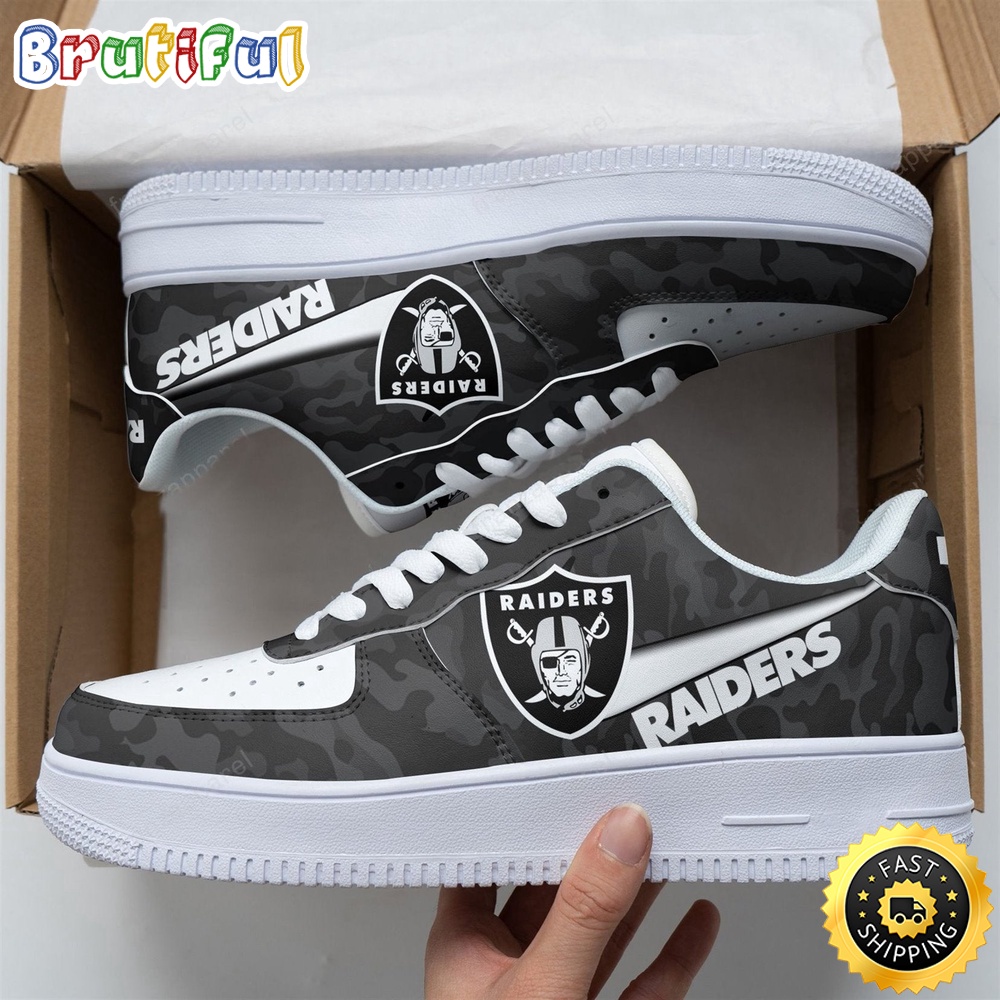 Sportswearmerch Las Vegas Raiders NFL Air Low-Top Sneakers Shoes For Men And Women