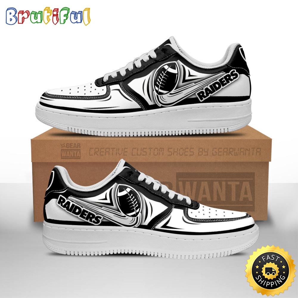 Sportswearmerch Las Vegas Raiders NFL Air Low-Top Sneakers Shoes For Men And Women